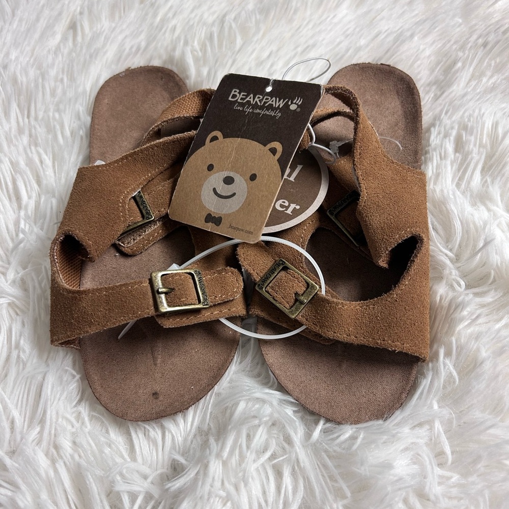 Brown Bearpaw Leather toddler boy sandal‎ sz 10 NWT